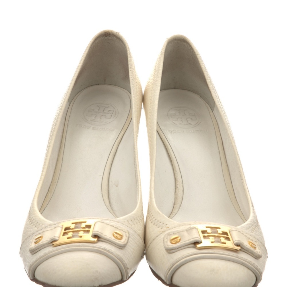 Tory Burch White Leather Pumps